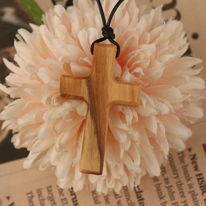 Wooden Cross Necklace – product view 4