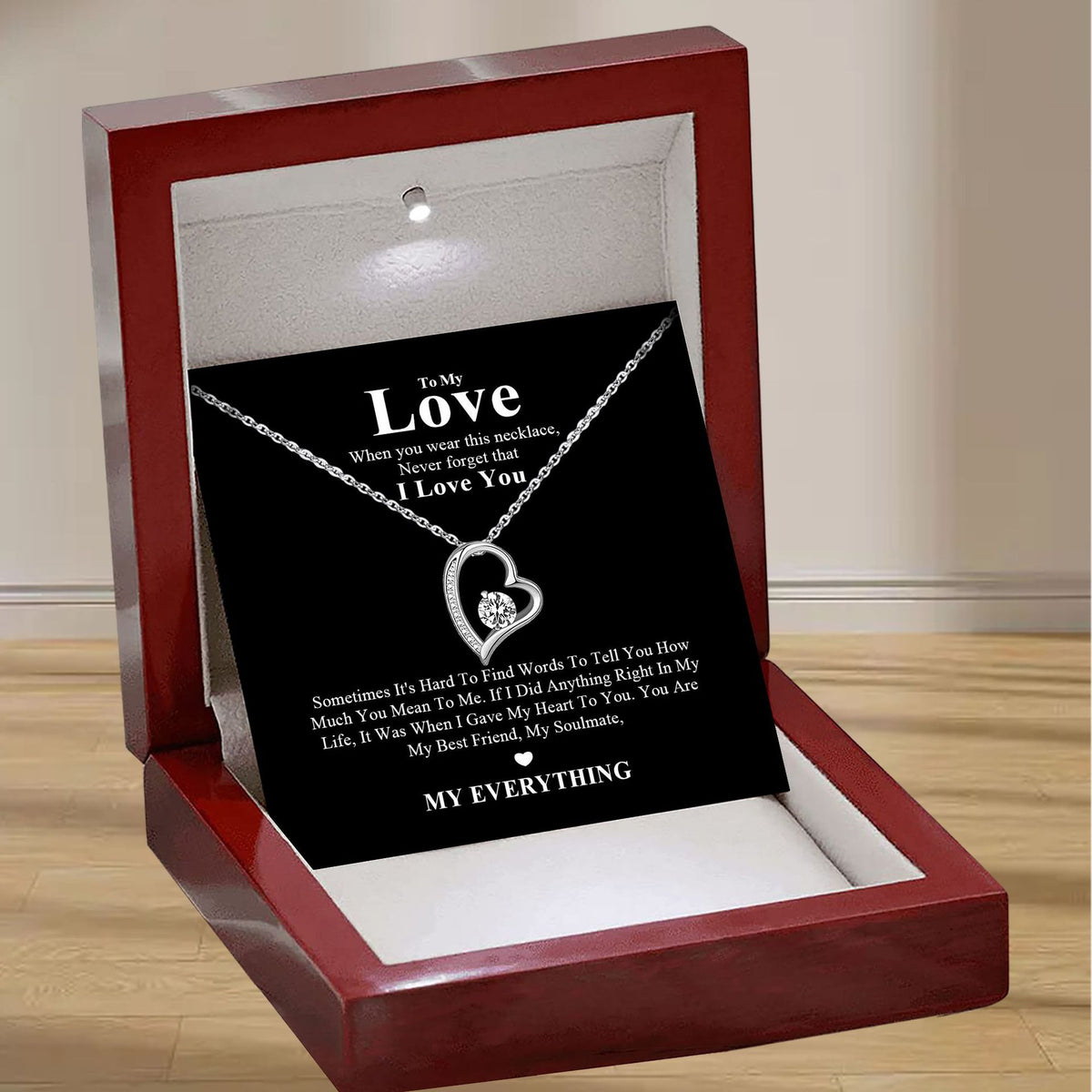 Multi-Style Crystal Heart Pendant Necklace – product view 12
