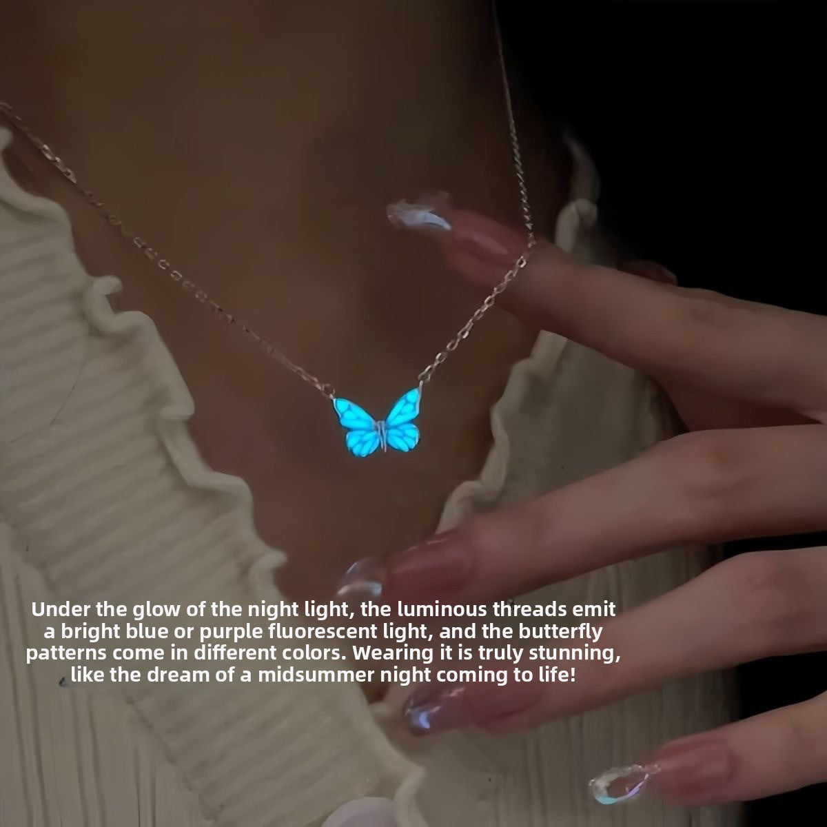 Luminous Butterfly Necklace Bracelet Set – product view 5