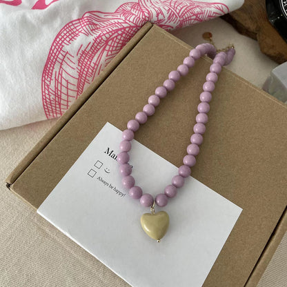 Adjustable Heart Bead Necklace – product view 6