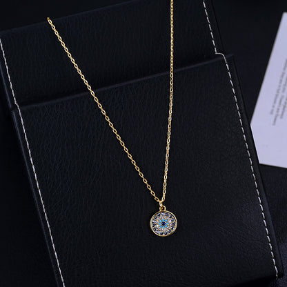Round Crystal Pendant Necklace – product view 1