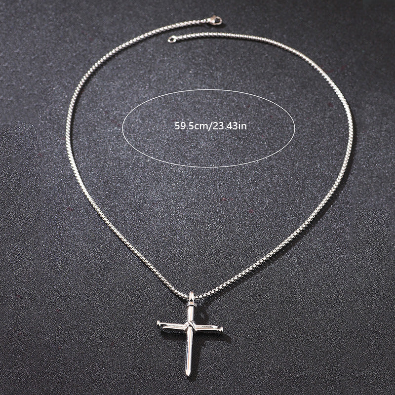 Minimalist Stainless Steel Cross Necklace – product view 5