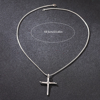 Minimalist Stainless Steel Cross Necklace – product view 5