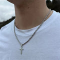 Cross Pendant Twisted Chain Necklace