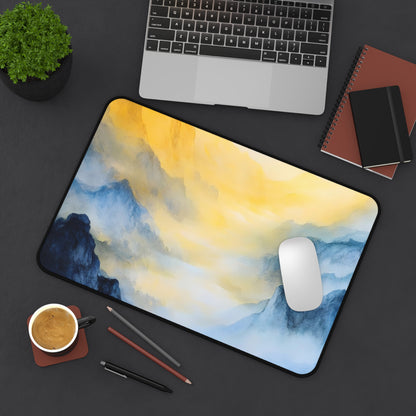 Sunrise Mountain Mist Watercolor Desk Mat — alternate desk mat product image 5