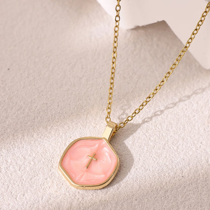 Irregular Round Cross Pendant Necklace – product view 7