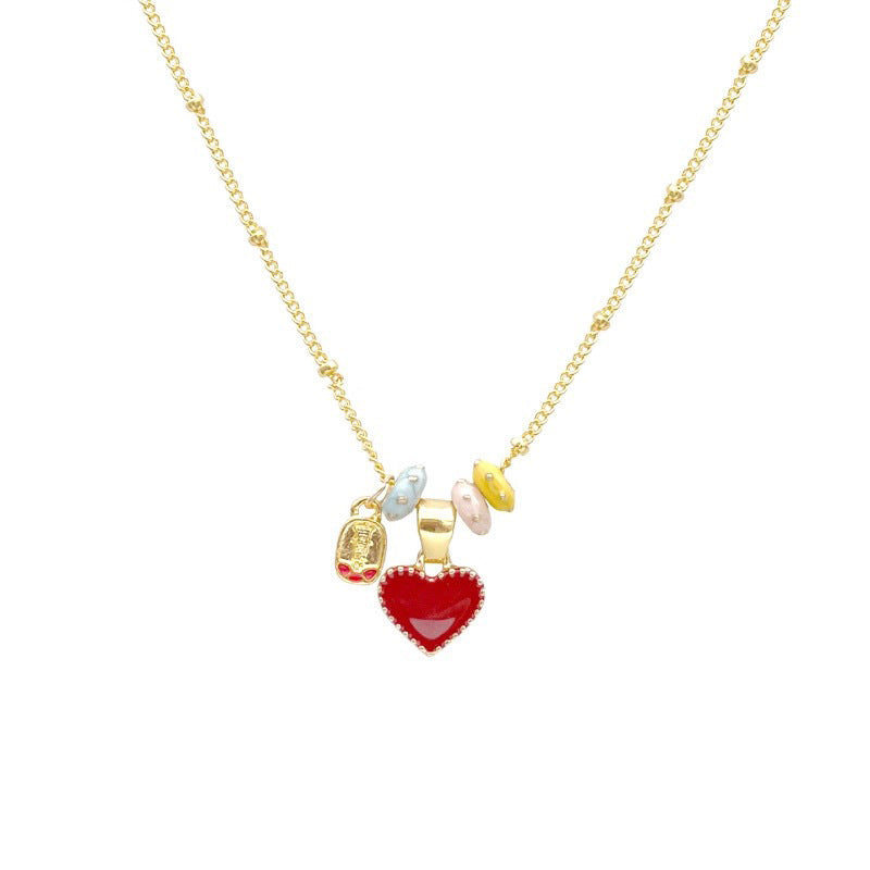 Red Glaze Heart Pendant Necklace – product view 5