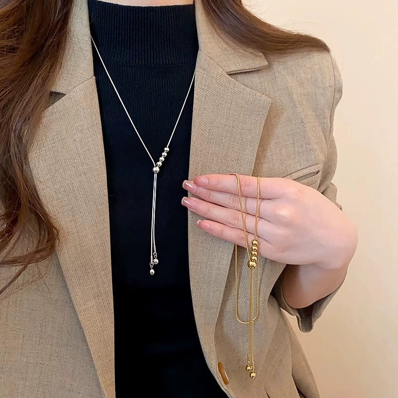 Metal Bead Sweater Chain – product view 1