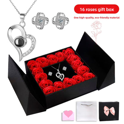 Heart Projection Necklace with Multilingual Message – product view 22