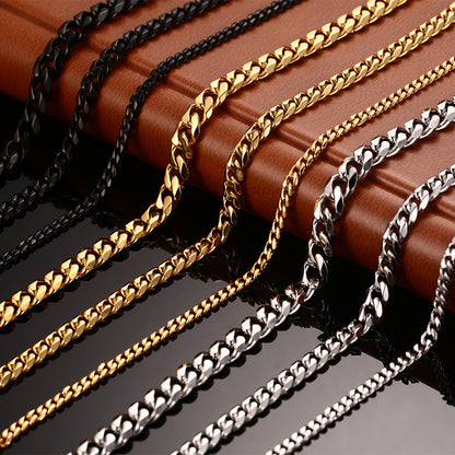 Stainless Steel Cuban Chain Necklace – product view 1