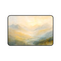 Soft Sunrise Mountain Landscape Desk Mat | Misty Mountains Mouse Pad