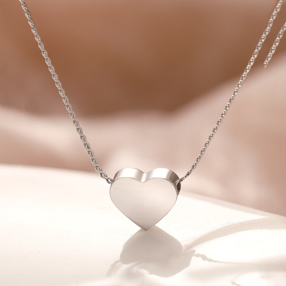 Minimalist Stainless Steel Heart Necklace – product view 7