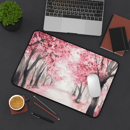 Cherry Blossom Path Pink Sakura Desk Mat — alternate desk mat product image 5