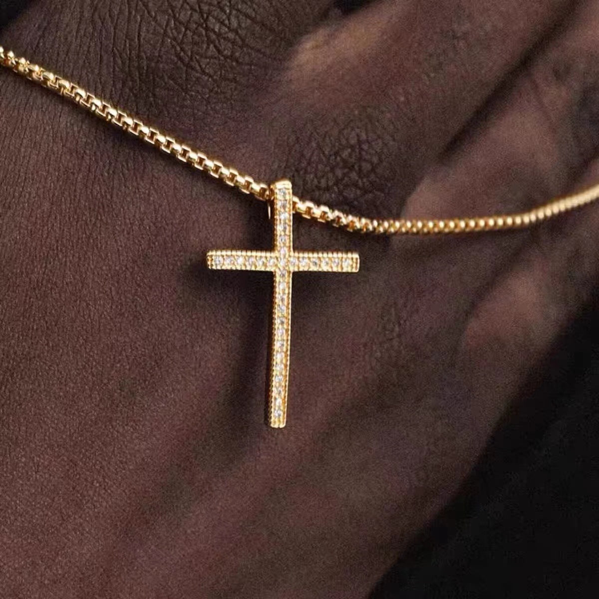 Crystal Cross Pendant Necklace – product view 4