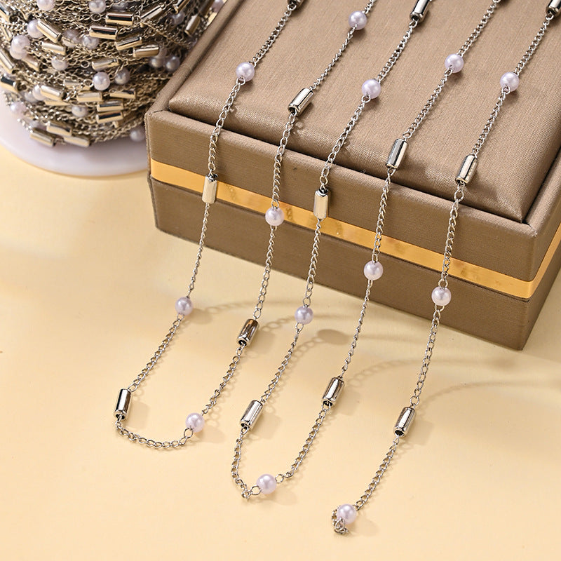 Imitation Pearl Chain Necklace – product view 9