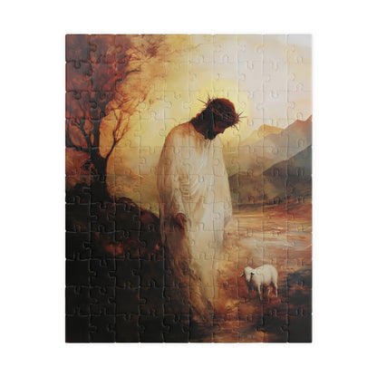 Jesus with Lamb Christian Art Puzzle — alternate puzzle product image 2