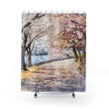 Cherry Blossom Path Shower Curtain | Watercolor Spring Floral Bathroom