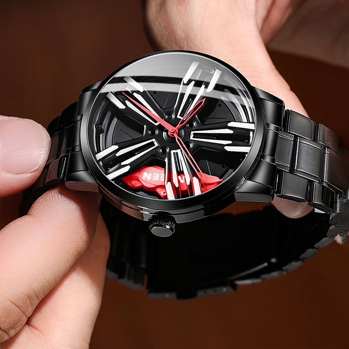 Rotating hub nightlight watch