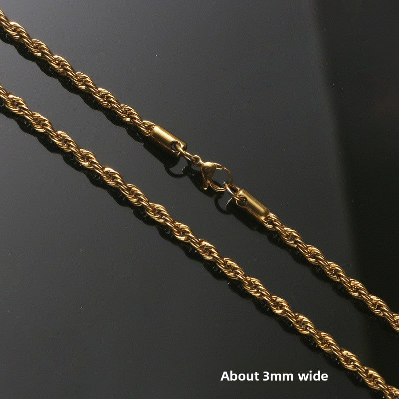 Stainless Steel Twist Chain Necklace – product view 17