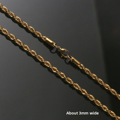 Stainless Steel Twist Chain Necklace – product view 17