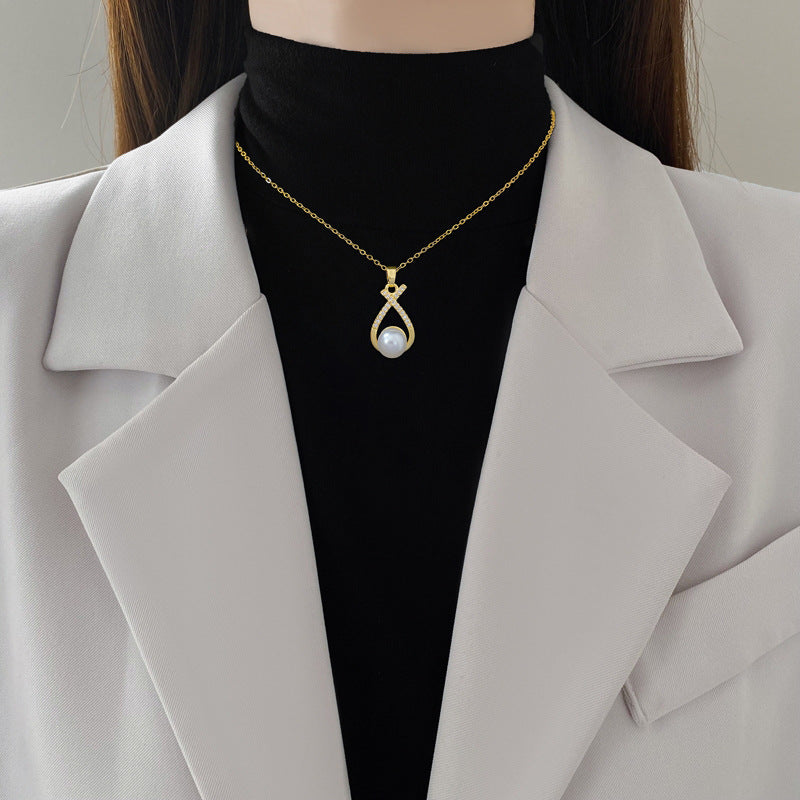 Pearl Necklace and Earrings Set – product view 5