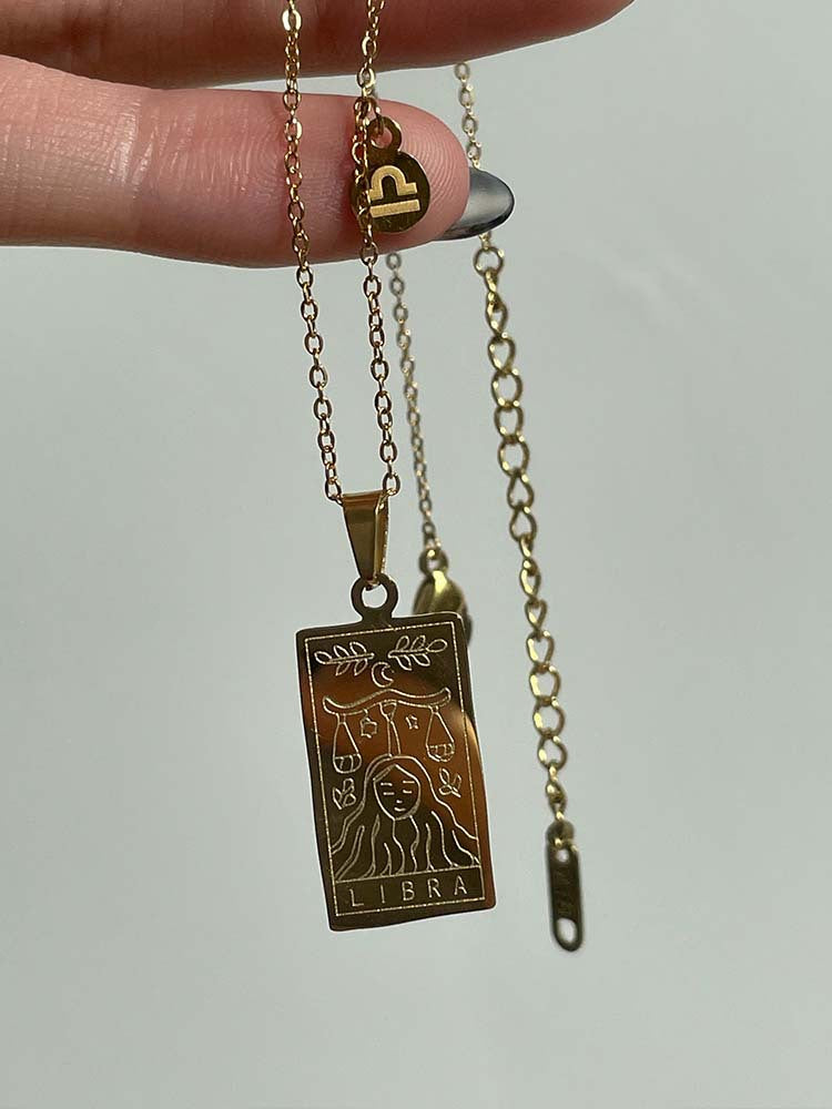 Zodiac Titanium Steel Clavicle Necklace – product view 3