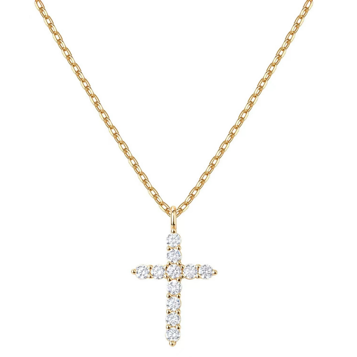 Women's Rotating Cross Crown Pendant Necklace – product view 4