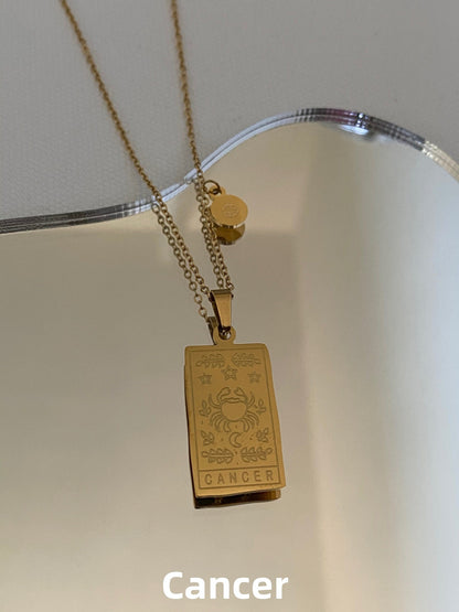 Zodiac Titanium Steel Clavicle Necklace – product view 11