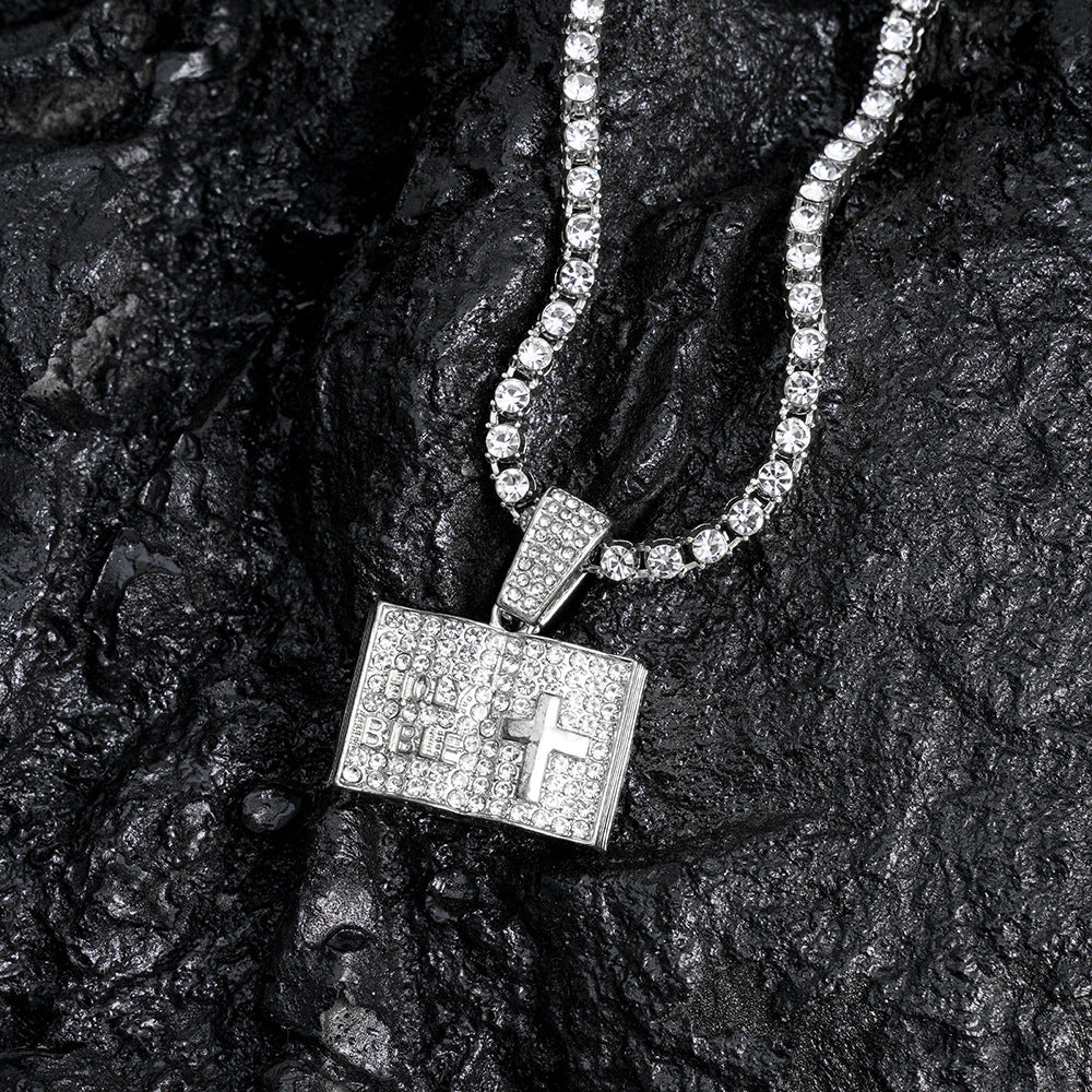 Men's Magic Book Cross Pendant – product view 3