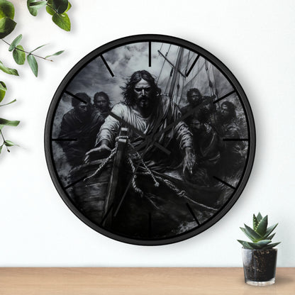 Jesus Walking on Water Christian Wall Clock — alternate clock product image 2