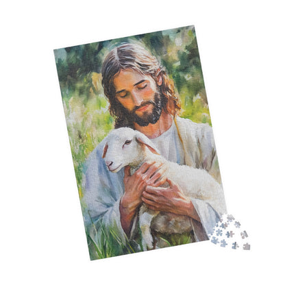 Jesus Holding Lamb Christian Jigsaw Puzzle — alternate puzzle product image 5