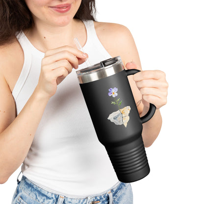 Purple Pansy Broken Pot 40oz Insulated Travel Tumbler — alternate tumbler product image 13