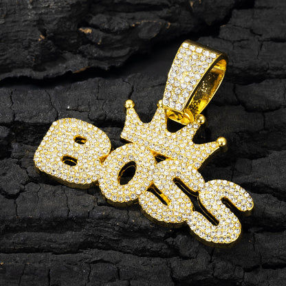 Crown Pendant Cuban Chain Necklace – product view 7