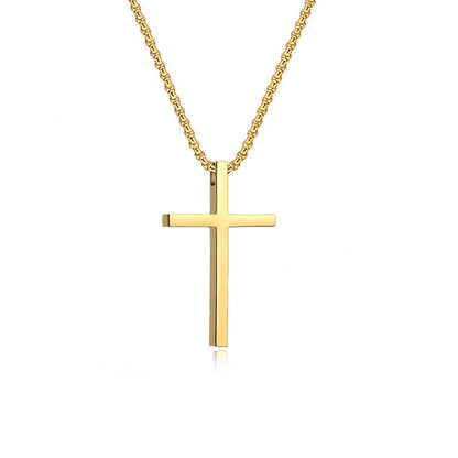 Classic Titanium Steel Cross Necklace – product view 9