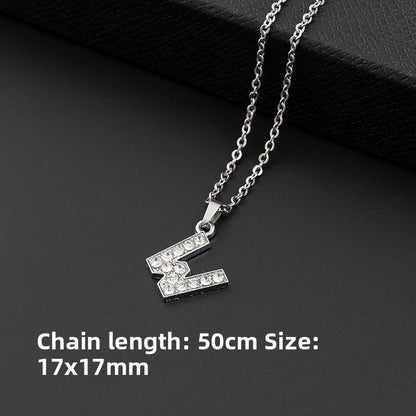 Crystal-Accent Initial Pendant Necklace – product view 28