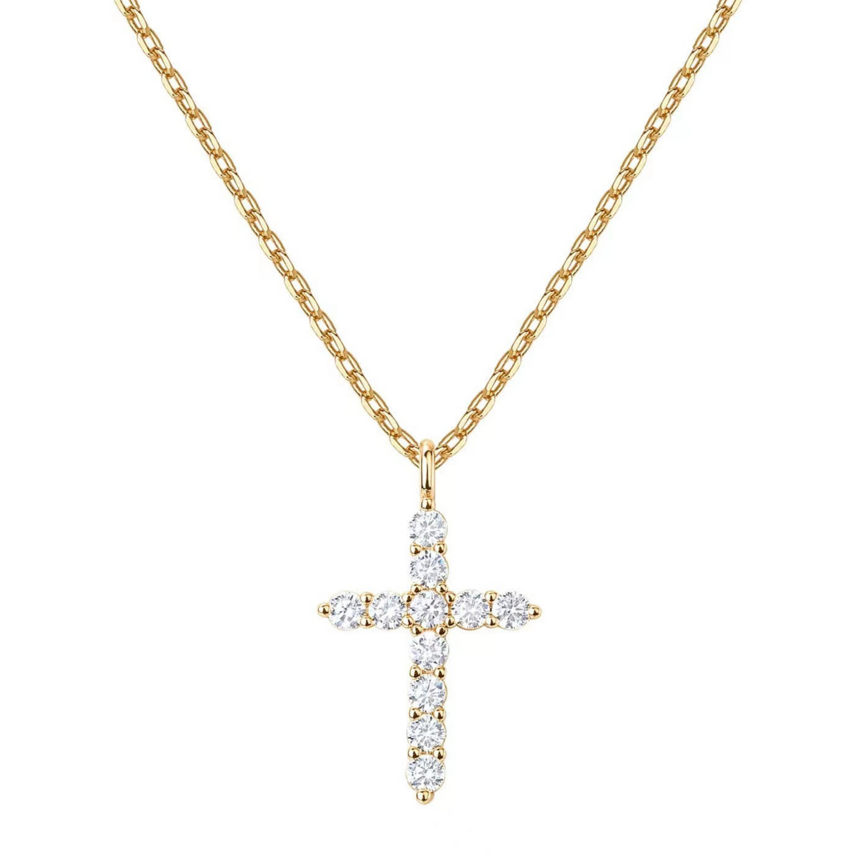 Women's Rotating Cross Crown Pendant Necklace – product view 10