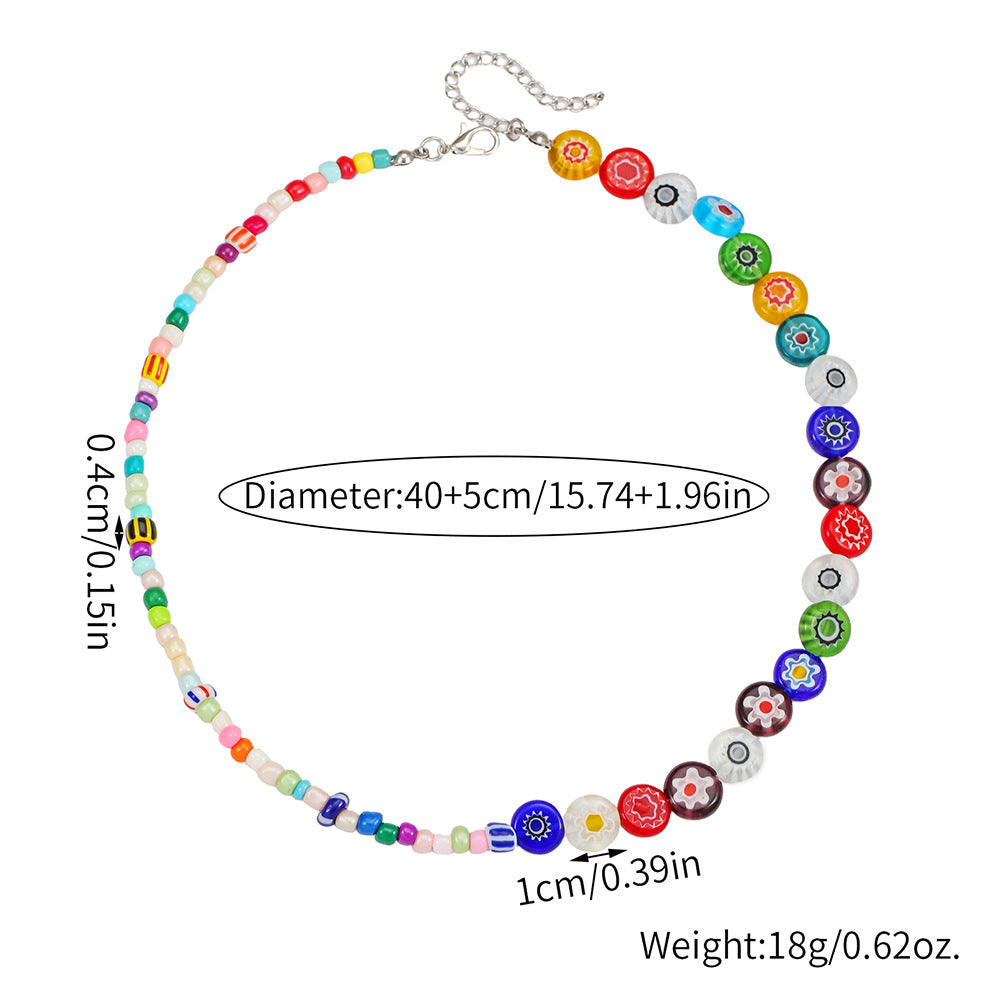 Geometric Glass Bead Necklace – product view 7