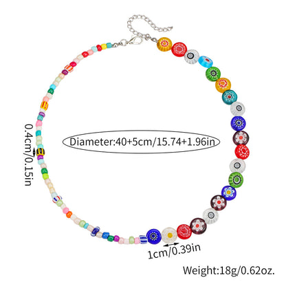 Geometric Glass Bead Necklace – product view 7