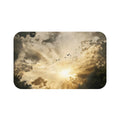 Sunrise Clouds Scene Bath Mat | Radiant Sky, Birds Silhouette