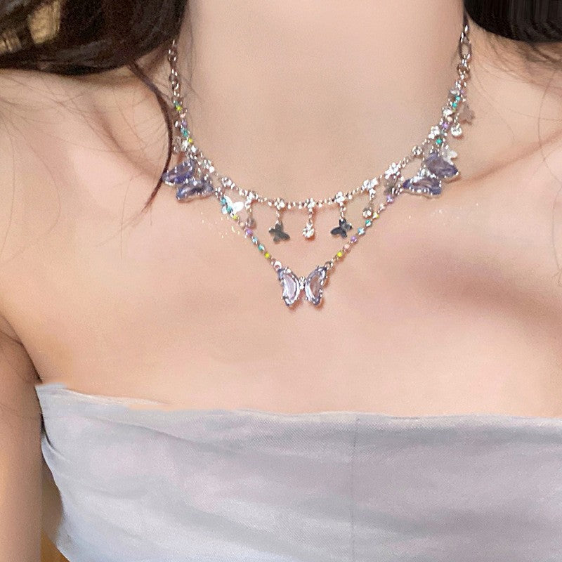 Crystal Water-drop Pendant with Collar Chain – product view 23