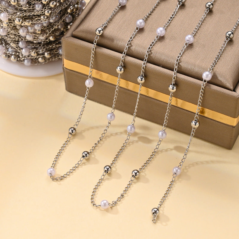 Imitation Pearl Chain Necklace – product view 11