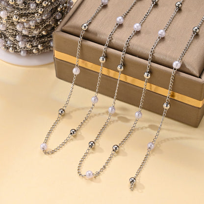 Imitation Pearl Chain Necklace – product view 11
