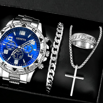 Men's Chronograph Quartz Watch with Steel Band – product view 10