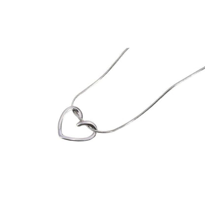 Hollow Heart Titanium Steel Necklace – product view 4