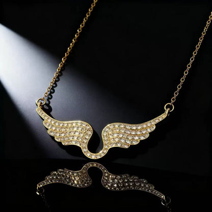 Angel Wing Crystal Pendant Necklace – product view 2