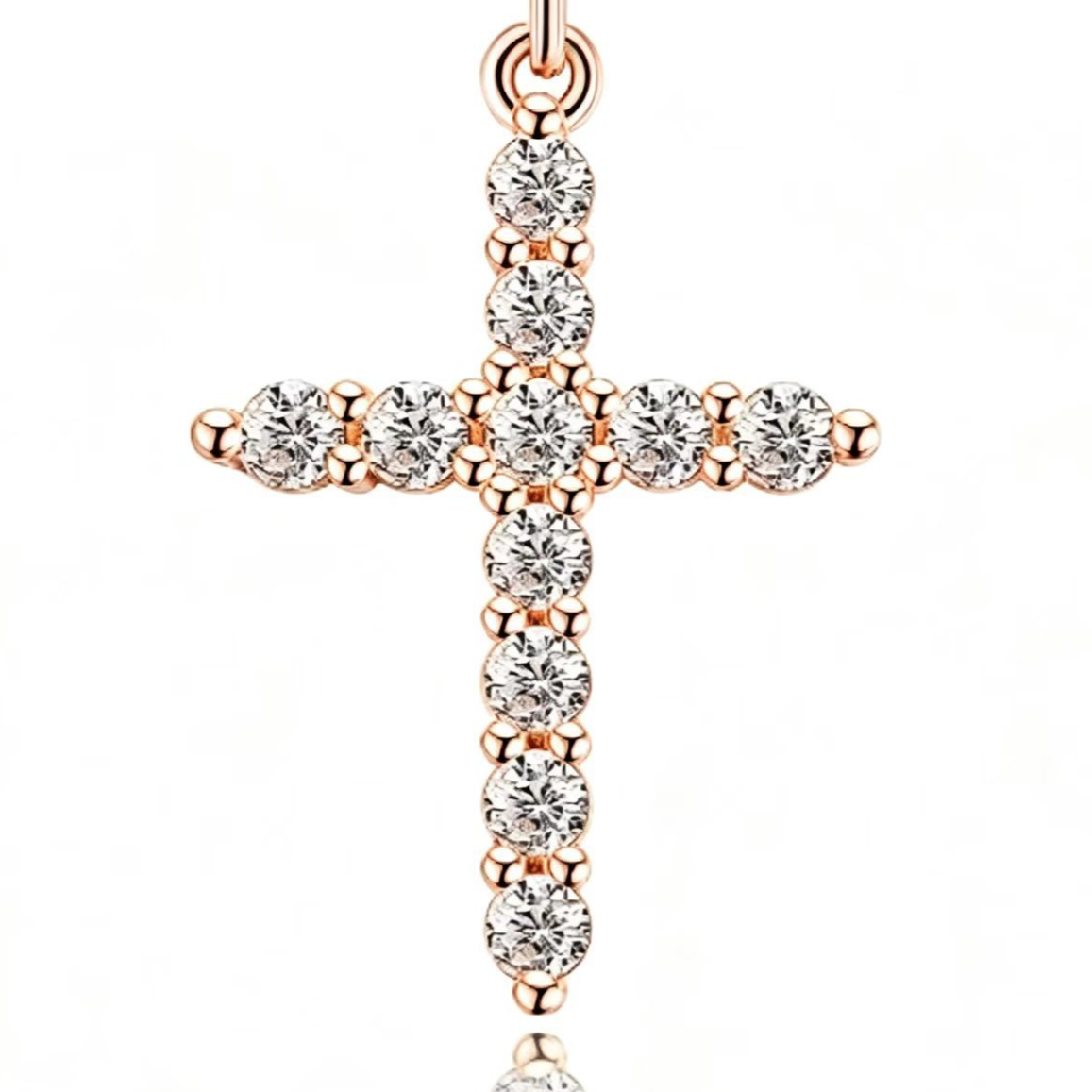 Women's Rotating Cross Crown Pendant Necklace – product view 17