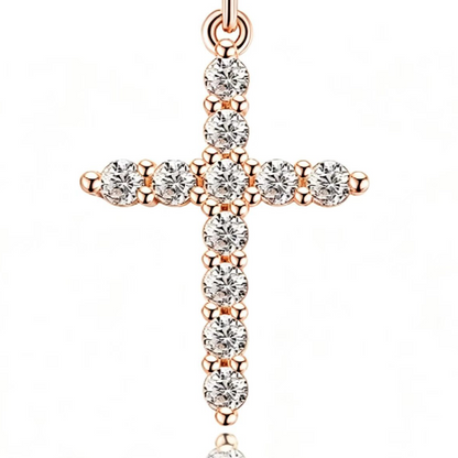 Women's Rotating Cross Crown Pendant Necklace – product view 17