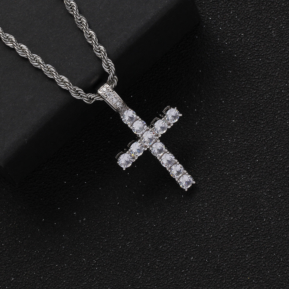 Titanium Steel Necklace Cross – product view 6