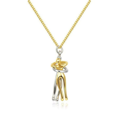 Mother & Child Embrace Pendant Necklace – product view 4