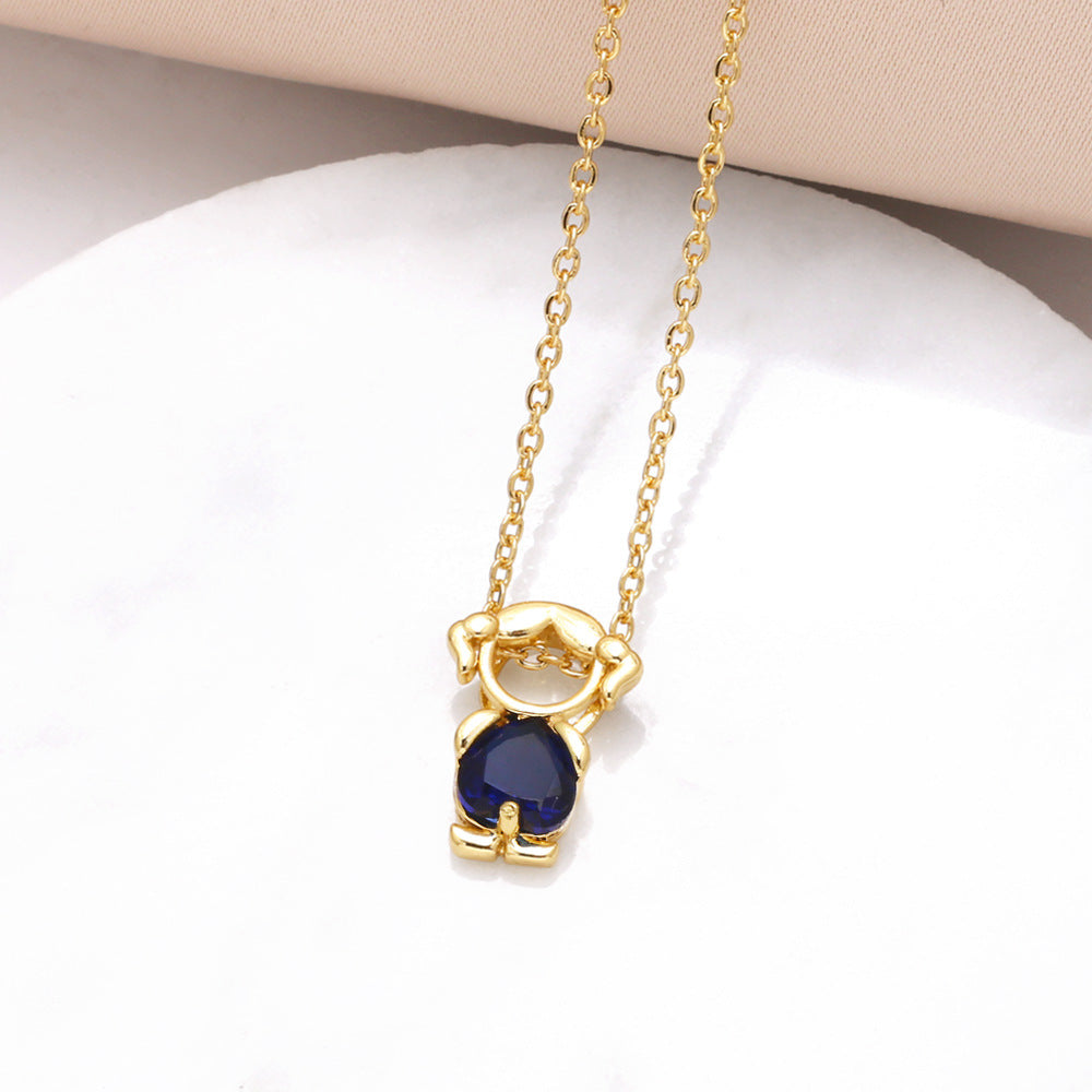 Hanging Pendant Necklace with Hearts – product view 11